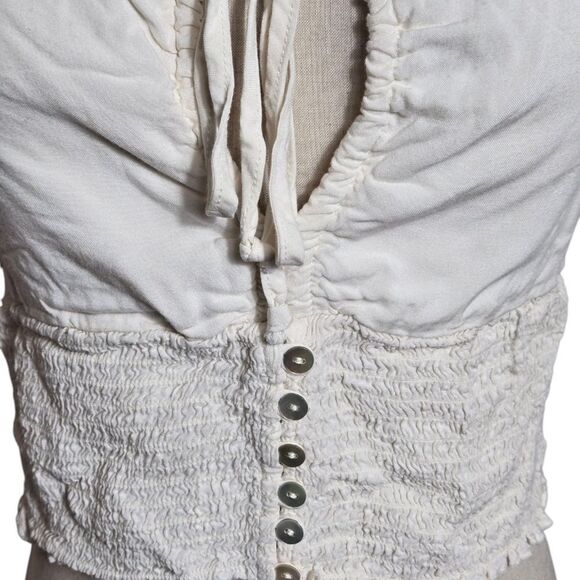 Wild Fable Off White Ruffled Crop Top - Picture 4 of 7